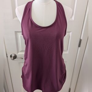 FABLETICS Cashel Tank Top Maroon Activewear Side Mesh with Ruching Size Medium